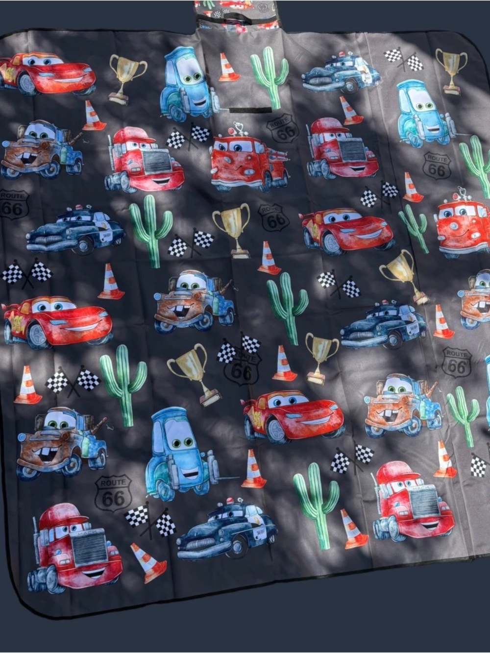 Cars picnic mat  - Black Lightning Car Print (Brand: )